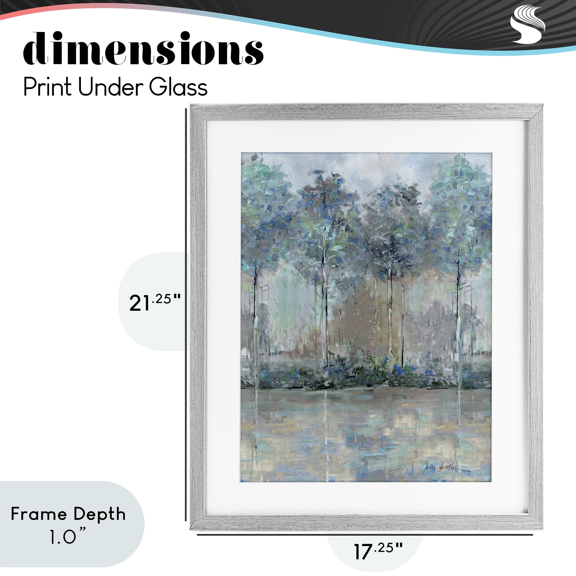 Stupell Industries Subdued Impression of Trees Gray Framed Print Under Glass, design by Sally Swatland