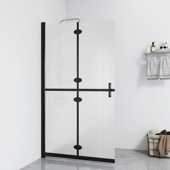 vidaXL Foldable Walk-in Shower Wall Frosted ESG Glass 31.5"x74.8"