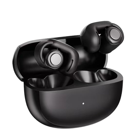 CASAFUN Compact Wireless Bluetooth Headset, Open Ear Clip Bluetooth Headset, Environmental Noise Reduction, Multi-Functional Application Bluetooth Earbud, for Cell Phones Laptop Computer