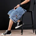 thumbnail image 2 of Pantalones vaqueros cortos de hombre con cordón largo y rectos, pantalones cortos de mezclilla para hombre, bermudas de diseñador de moda coreana, botones finos y groseros, corte XL, 2 of 5