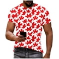 thumbnail image 2 of UVEASISHA Canadian Flag Graphic Tees for Men Distressed Maple Leaf Print Short Sleeve T-Shirts Big and Tall Slim Fit Gym Workout Shirts Red XXL, 2 of 9