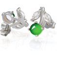 thumbnail image 5 of 14K Gold Cherry Jade Stud Earrings for Women, Icy Jadeite Design, Stunning Gift for Mother on Birthdays, 5 of 5
