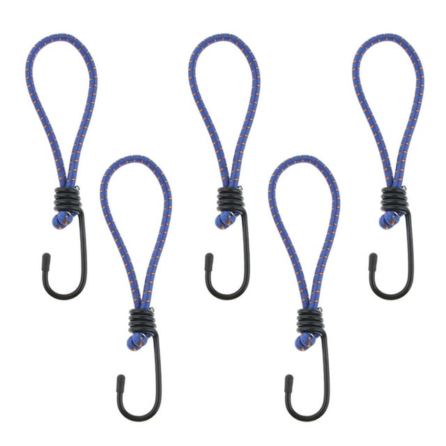 Prettyia 5 Pcs Hook Tie Rope - Elastic Stretch Cord Straps Hook 6mm
