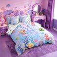thumbnail image 2 of meiyoeat watercolor Sea Life Coral 7-Piece Twin Bedding,Ocean Initial A Bedding Comforter Set,Reversible, 2 of 7