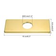 thumbnail image 2 of Uxcell 2 piezas 6 pulgadas cubierta de agujero de grifo de cocina placa de cubierta rectangular (Oro titanio), 2 of 5