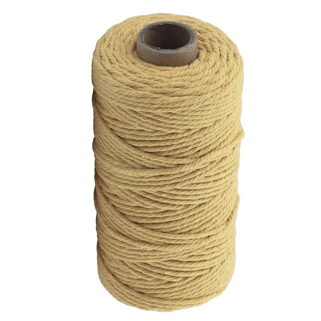 Transemion DIY Crafts Ropes Roll Cotton Rope String Multi-color Macrame 3mm Light Tan