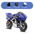 thumbnail image 6 of FRP 2 Stroke Pocket Bike 02, Mini Bike for Kids Max Weight 165 LB, Streamline Style Mini Pocket Bike W/ Strong Dual Brakes, Racing Pocket Rocket Max Speed 20 Mph, Blue, 6 of 7