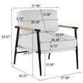 thumbnail image 2 of Modern Accent Chair Lounge Arm Chair, Upholstered Armchair with Plush Cushions, Single Chairs with Metal Frame,Wooden Armrest - Perfect for Office,Living Room,Bedroom,White, 2 of 7