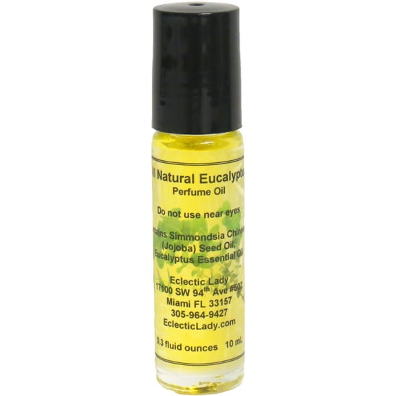 All Natural Eucalyptus Perfume Oil, 0.3 Oz Portable Roll-On Fragrance