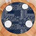 thumbnail image 2 of Elastic Round Tablecloth with Floral Boho Print 44 Inch Fits 38-42 Tables Spill Resistant Vinyl Party Kitchen Decor, 2 of 7