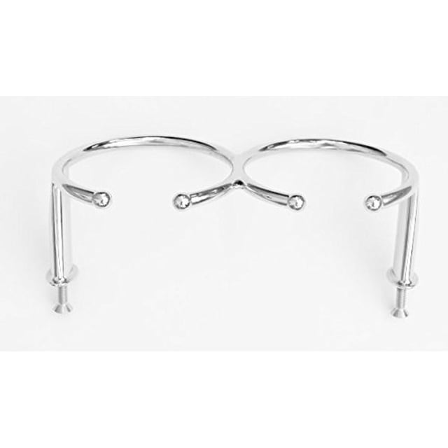 Marine Grade Stainless Double Ring Cup Drink Holder - Open Design - with Screw