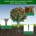 thumbnail image 3 of Danolapsi 23.6" Artificial Topiary Flower with Ground Spike Set of 2,Artificial Topiary Ball Trees with Rose Flowers, PE Fake Plants with Metal Stakes for Indoor and Outdoor Decor, 3 of 9