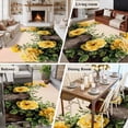 thumbnail image 5 of Spring Floral Area Rugs 5'x7', Washable Small Throw Rugs for Laundry Room Playroom, Yellow Roses Flowers Rustic Botanical Pink Indoor Outdoor Rug Non-Slip Low Pile Carpet Runner Reversible Floor Mats, 5 of 8