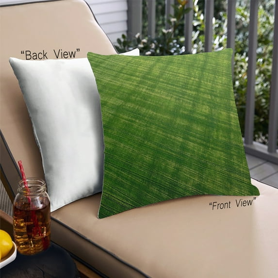 Ahgly Company Color Focus Green Outdoor Throw Pillow, 18 inch by 18 inch