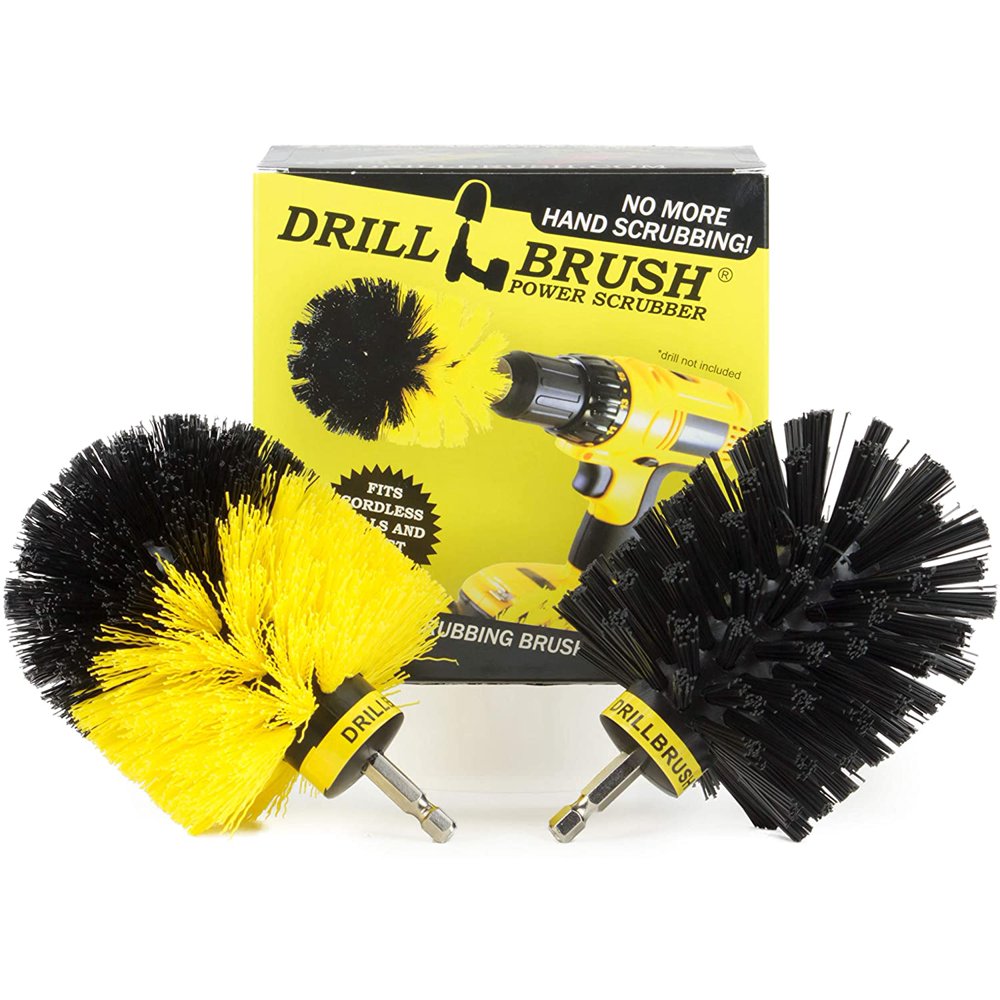 Power Spinning Nylon Bath and Shower Cleaning Brush Combo