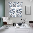thumbnail image 6 of Nautical Starfish Summer Ocean Curtain Tier and Valance Set 3 Piece, Gradient Plant Coral 3-inch Rod Pocket Window Tier Curtains Valance for Kitchen Living Room, 6 of 9