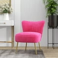 thumbnail image 2 of HOMCOM Chaise d'Appoint Sans Accoudoirs avec Pieds Dorés Dossier Capitonné pour Chambre, 2 of 10
