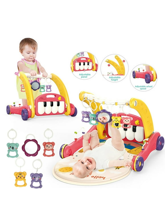 FOINWER Baby Gyms & Playmats,4 in 1 Kick and Play Piano Gym,Baby Walker,Baby Musical Activity Center,Unisex,Gift Box