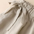thumbnail image 6 of Summer Savings Clearance! Edvintorg High Waisted Pants For Women Summer Solid Retro Drawstring Side Frenulum Broad Leg Pants Casual Loose Plus Size Pants Trousers Women Beige M, 6 of 6