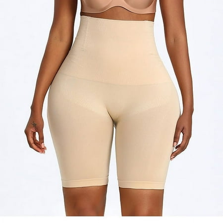 Women High Waist Shaper Shorts Breathable Body Shaper Slimming Tummy Underwear Panty Shapers Waist Trainer Body Shaper Abdomen (Beige M L)