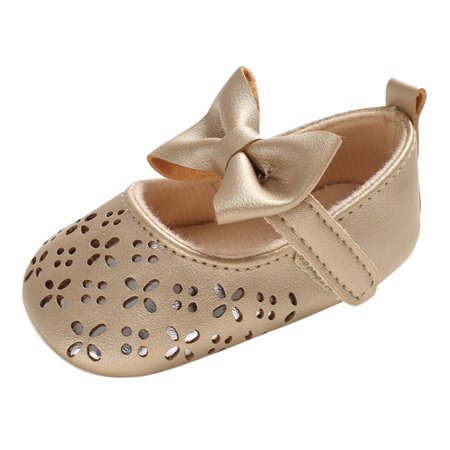 

Binmer Toddler Infant Kids Baby Girl First Walking Butterfly-Knot Single Princess Shoes