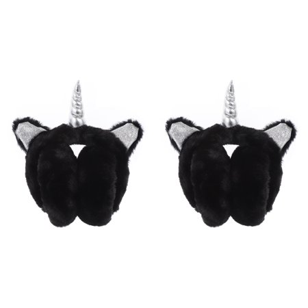 

NICEXMAS 2pcs Unicorn Horn Plush Earmuffs Adjustable Winter Fall Ear Muffs Earwarmer