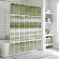 thumbnail image 5 of Sage Green Stripes Shower Curtain Set - Small 36" x 72" Washable Bathtub Curtain with 12 Hooks, Watercolor Gradient Abstract Striped Waterproof Fabric Stall Shower Curtains for Bathroom Décor, 5 of 6