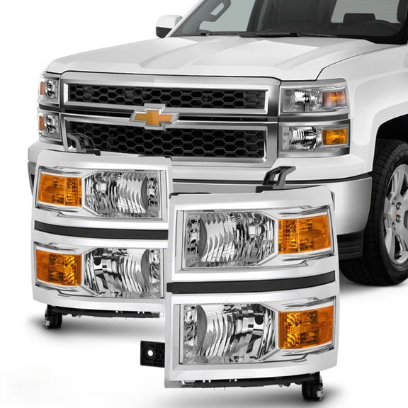 2014-2015 Chevy Silverado 1500 Headlights Headlamps Left Right 14-15 Lights