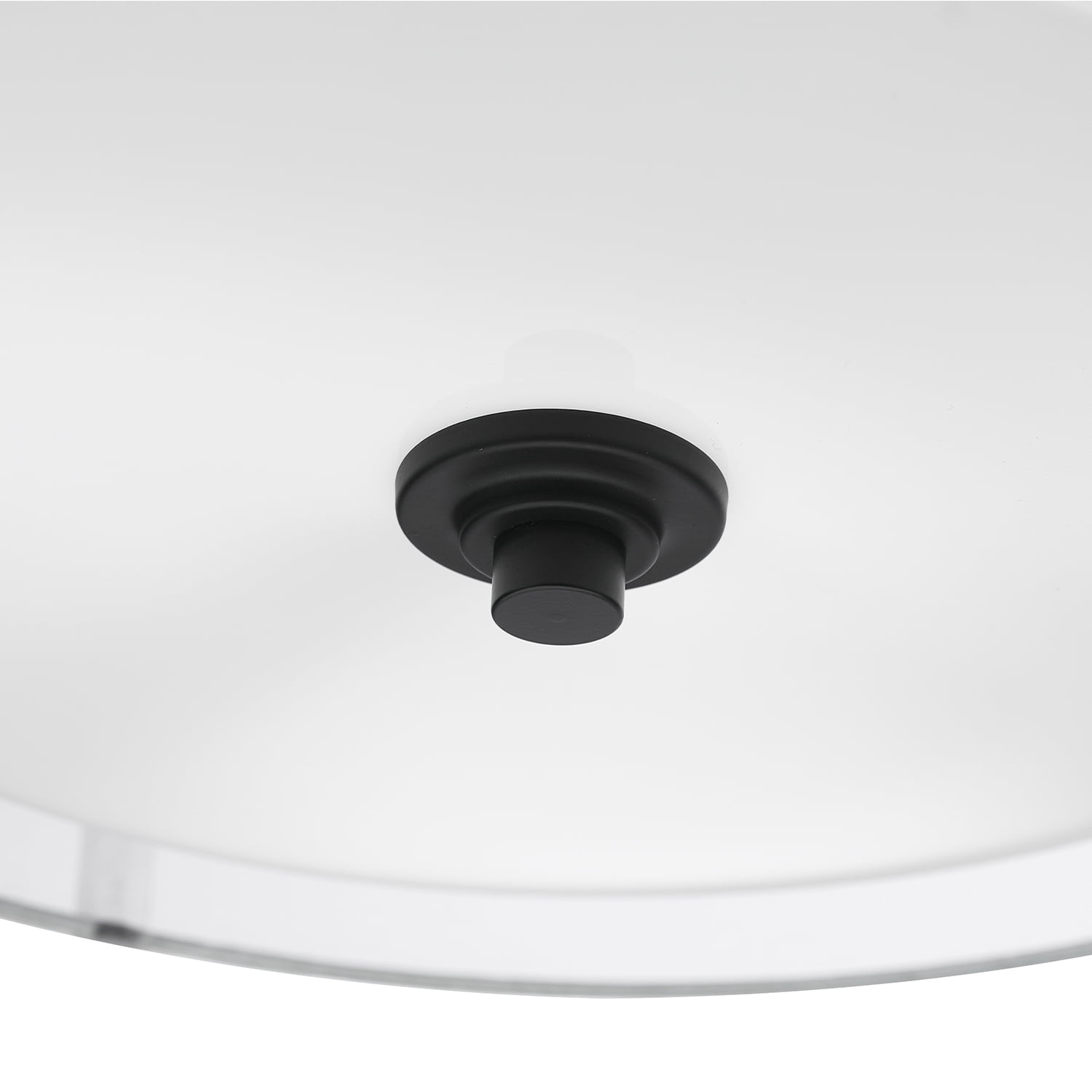 Globe Electric 2-Light Matte Black Indoor Semi-Flush Mount Ceiling Light, Linen and Organza Shade