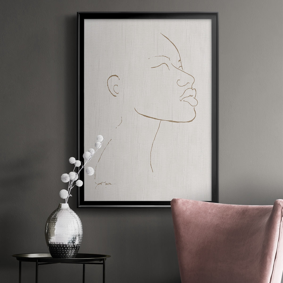 Portrait Sketch I Premium Framed Print - Ready to Hang