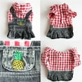 thumbnail image 1 of ERK Robe pour Chien Brodée de Fruits, Vêtements à Rayures, Veste à Capuche en Denim pour Chiot, 1 of 6
