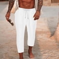 thumbnail image 2 of Rggeeun Mens Casual Pants Male Summer Fashionable Pure Linen Trousers Comfort Everyday Pant Solid Color Comfort, 2 of 5