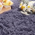 thumbnail image 5 of Junovo Ultra Soft Fluffy Bedroom Rugs Kids Room Carpet Oval Modern Shaggy Area Rugs 2.6' X 5.3',Gray Purple, 5 of 7