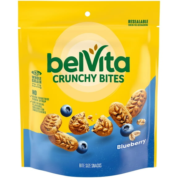 belVita Bite Size Snacks, Blueberry Crunchy Bites, 5 oz