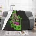 thumbnail image 2 of XMXT Throw Blanket, Game Slogan Sticker Handle Print Green Machine Washable Blankets for Sofa, 40 x 30 inches Black, 2 of 9