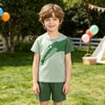 thumbnail image 2 of Baby Boy Outfits Cartoon Print Short Sleeve Crew Neck T-Shirt Top And Shorts 2 Piece Daily Wear Baby Boys' Clothing Sets Size 12-24 Months, 2 of 8