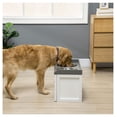 thumbnail image 2 of Raised Dog Bowls for Large Dogs, Pet Feeder Station with Storage - Elevated Dog Food Bowls, Stainless Steel, White, 2 of 9