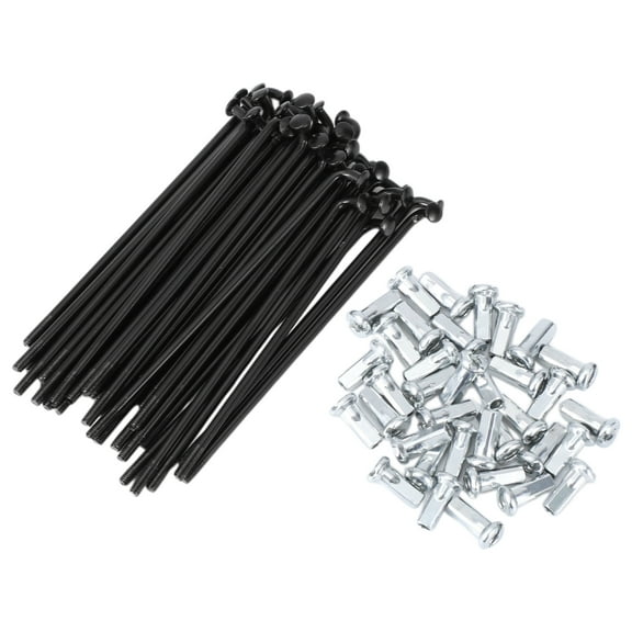 Unique Bargains 36 Set 12G Bicycle Spoke 12G Bike Wheel Spokes 45 Steel Black-85mm