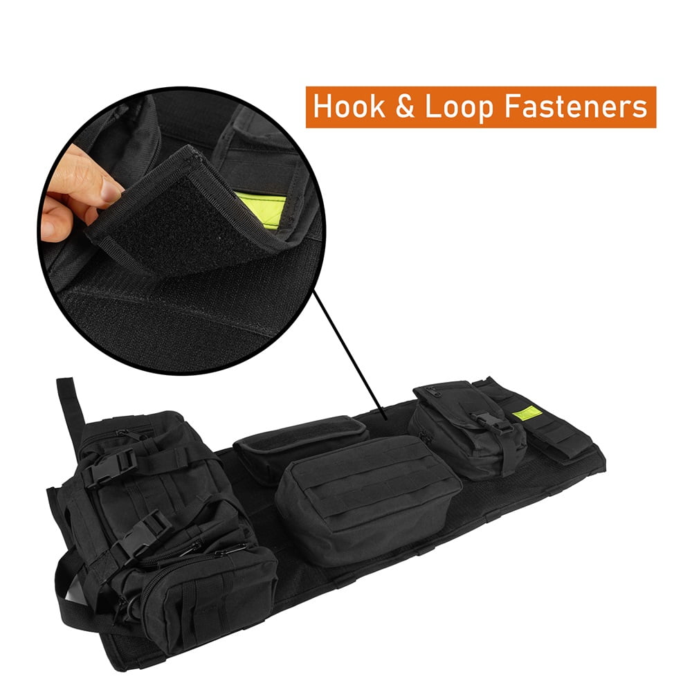 Hooke Road Front Overhead Storage MOLLE Panel w/ 5x Pouches Fit 1997-2006 Jeep Wrangler TJ