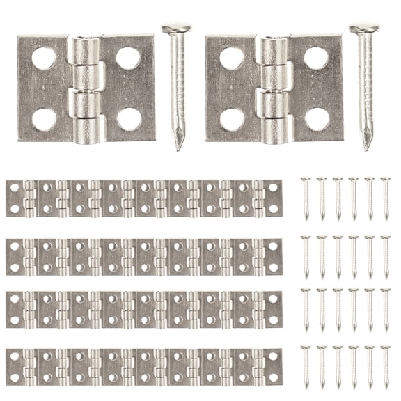 REACHISE 50 Sets Small Mini Hinges Decorative Vintage Mini Brass Hinges for Wooden Jewelry Box