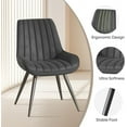 thumbnail image 4 of Hawsaiy Modern Upholstered Dining Chairs Set of 6, Comfy Kitchen Side Chairs with Thick Cushions & Metal Legs, Dark Gray, 4 of 8