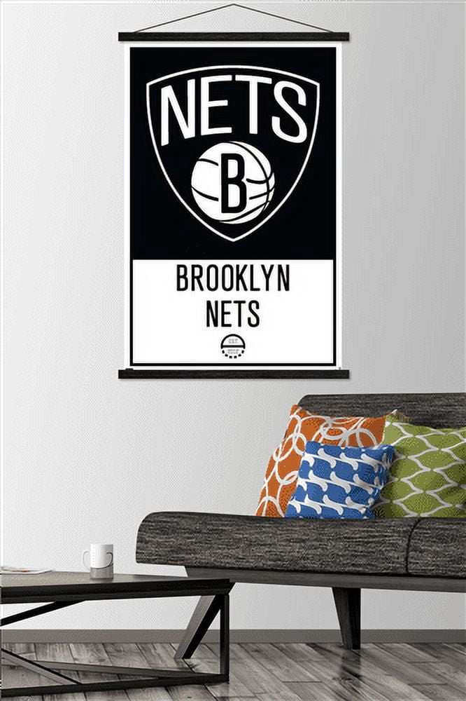 NBA Brooklyn Nets - Logo 21 Wall Poster with Magnetic Frame, 22.375" x 34"
