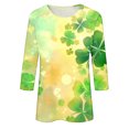 thumbnail image 5 of St Patricks Day Top Women, 3/4 Sleeve T Shirts for Women, Round Neck Blouses Tee Shirts Ladies' Casual Loose St. Patrick's Day Printed Blouse Crewneck Three Quarter Sleeves T-Shirt Top, 5 of 5