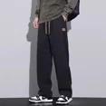 thumbnail image 2 of Pantalones de vestir holgados y finos de verano para hombre, pantalones de trabajo rectos, formales, anchos, sueltos, informales, ropa de calle, pantalones económicos, estéticos y atractivos, 2 of 5