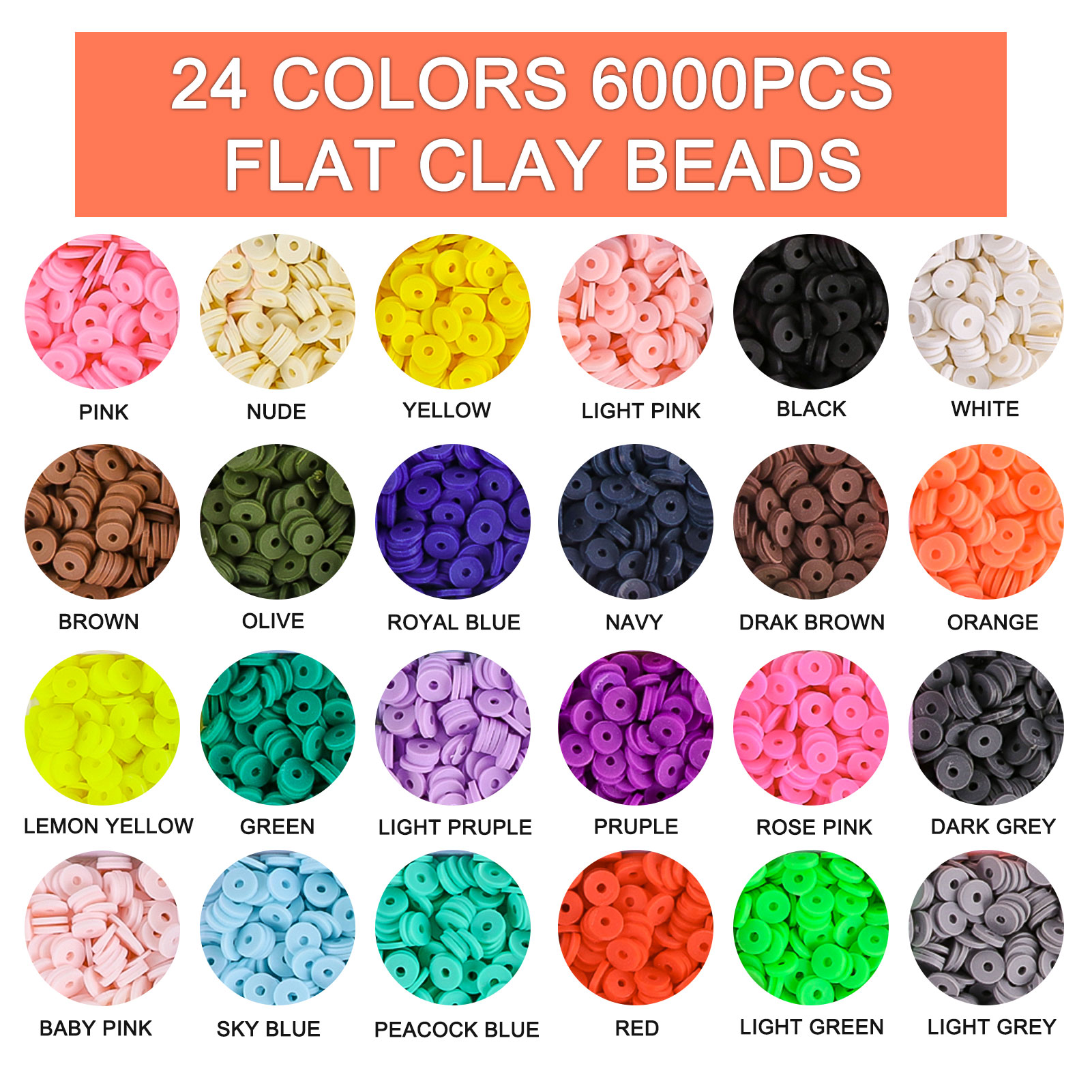 CandWuom 7360 Pcs Polymer Clay Bead Jewelry Kit photo 4