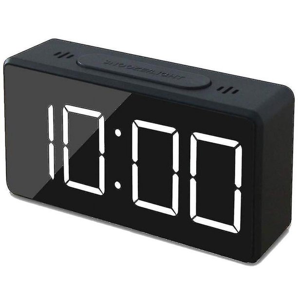 Mini reloj despertador digital pequeño para viajes con pantalla LED de tiempo o temperatura, función de repetición, ajustable