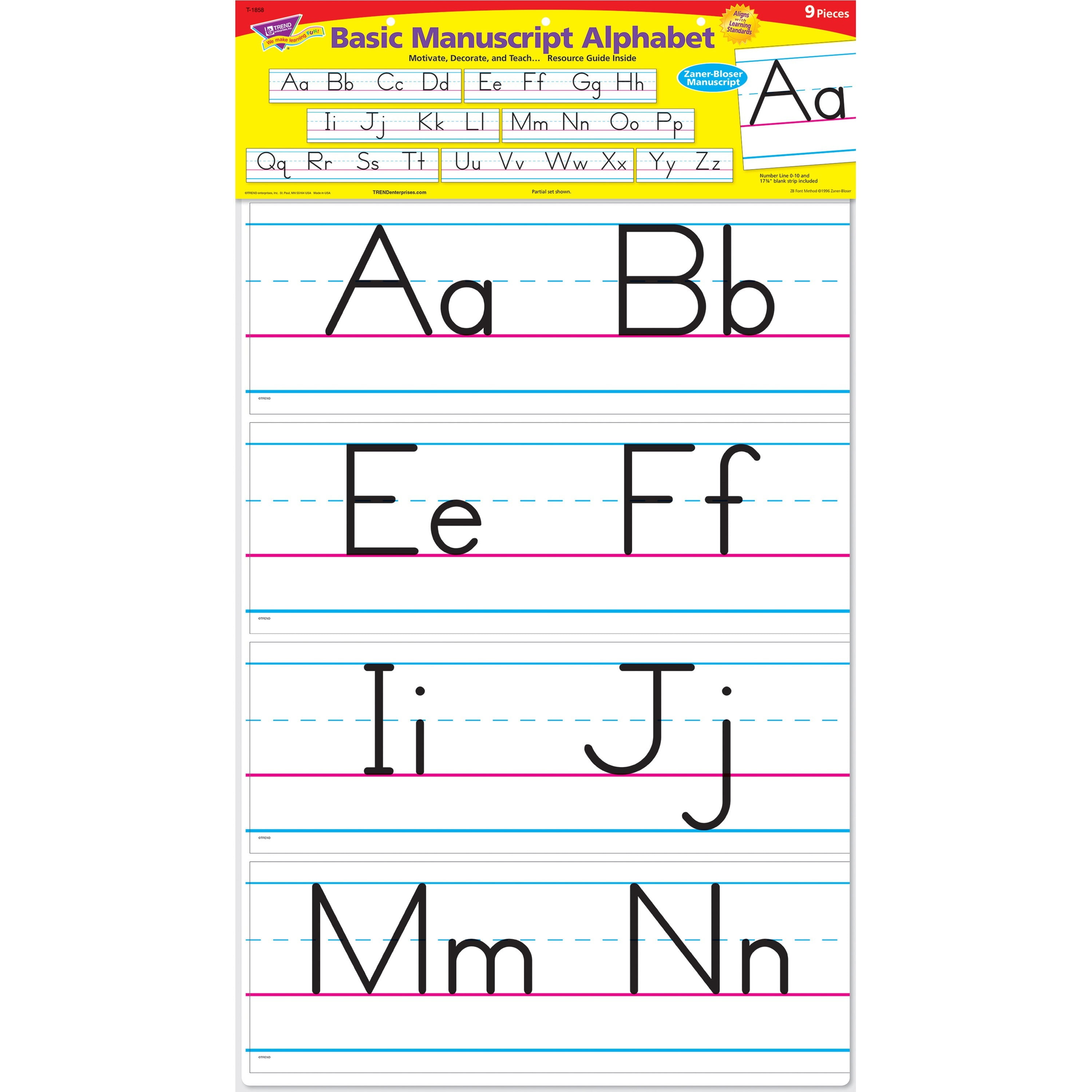 Trend, TEP1858, Basic Alphabet Bulletin Board Set, 1 / Pack, Multicolor