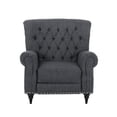 thumbnail image 2 of Pushback Recliner Chair, Rivet Accents, Classic Charcoal Gray Tufted Fabric, 2 of 5
