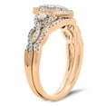 thumbnail image 2 of 0.55 Carat (ctw) 10K Rose Gold Round Diamond Ladies Bridal Split Shank Marquise Shaped Engagement Ring Matching Band Wed, 2 of 4