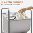 thumbnail image 2 of 120 Liters Vertical Rolling Laundry Hamper, 3 Section Laundry Sorter with Wheels and 2 Breaks, 3-tier Laundry Baskets for Small Space, Dorm, Laundry Room, Closet, Bathroom, Gray 3-tier, 2 of 5